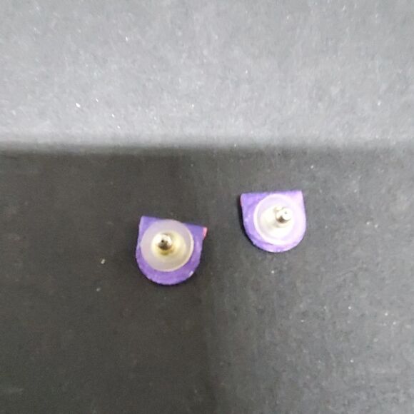 Vintage Retro Purple & Pink Earrings - Picture 3 of 3